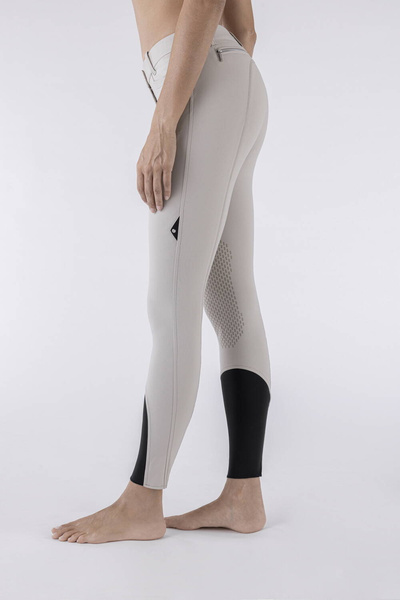 Damskie bryczesy Equiline Ash z kolanowym lejem X-Grip - beżowe