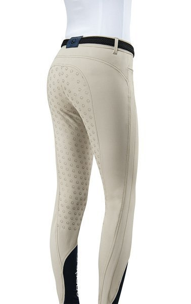 Damskie bryczesy Eqode by Equiline Davina z pełnym lejem Q-Grip - beżowe