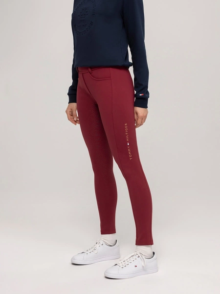 Ocieplane legginsy Tommy Hilfiger Vermont - burgundowe