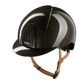 Kask KEP Smart NOVA Polish - brązowy z beżowymi paskami