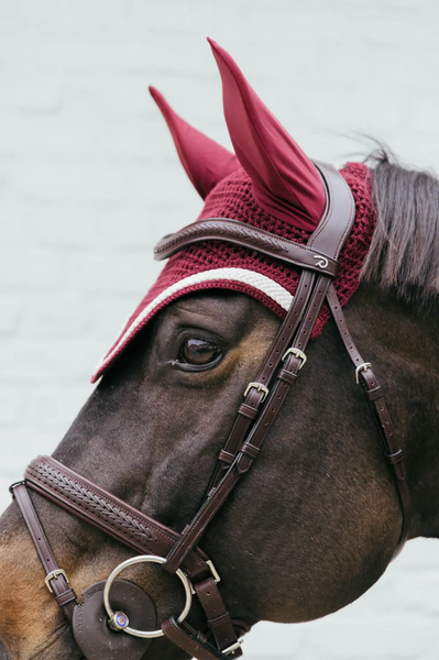 Kentucky nauszniki Wellington Plaited Cord - bordowe