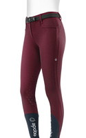 Damskie bryczesy Eqode by Equiline Delma z lejem kolanowym Q-Grip - wiśniowe
