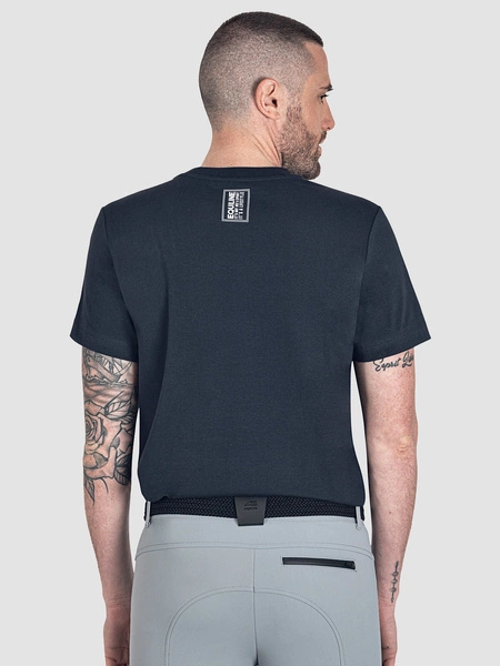 Męska koszulka Equiline Canutec - granatowa