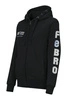 Bluza #FebroTeam z haftem na rękawie - czarna z błękitnymi detalami