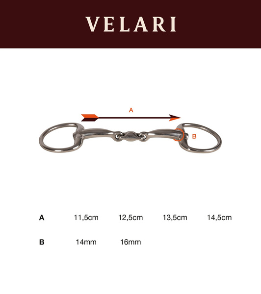 Velari wędzidło Eggbutt Double Jointed Sweet Copper 16 mm
