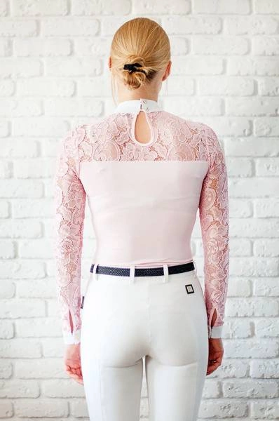 Koszula konkursowa Fleur de Lys Equestrian Cristall - różowa