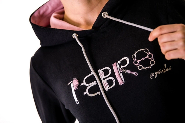 Bluza Febro Ready to Ride by @gosiakoszi - czarna z różowymi dodatkami