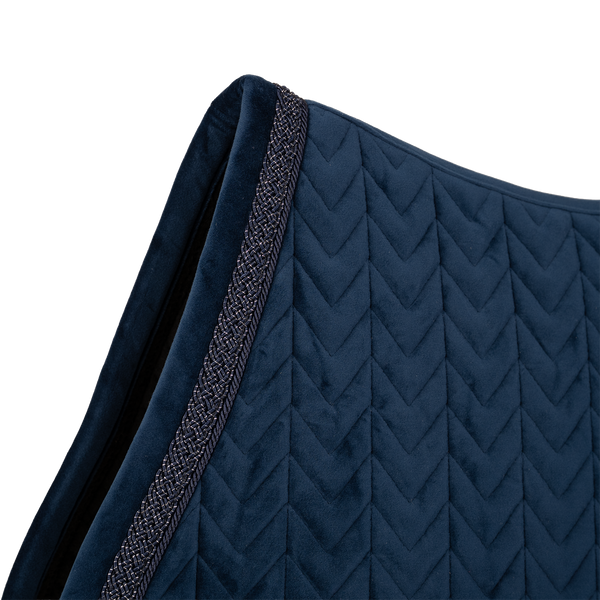 Kentucky czaprak Velvet Fishbone Plaited Glitter Rope - granatowy