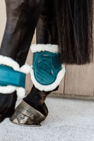 Kentucky Ochraniacze Vegan Sheepskin Young Horse Fetlock Velvet na zadnie nogi - szmaragdowe