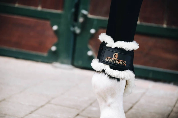 Kentucky ochraniacze Sheepskin Young Horse - czarne