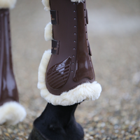 Kentucky ochraniacze Sheepskin Tendon Elastic - brązowe