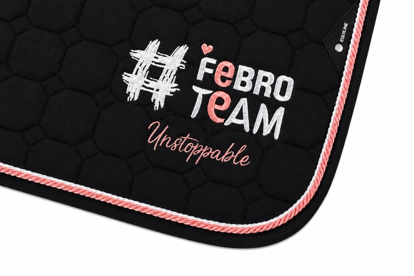 Czaprak #FebroTeam Black&Pink Edition by Equiline - czarny z różowo-białą lamówką