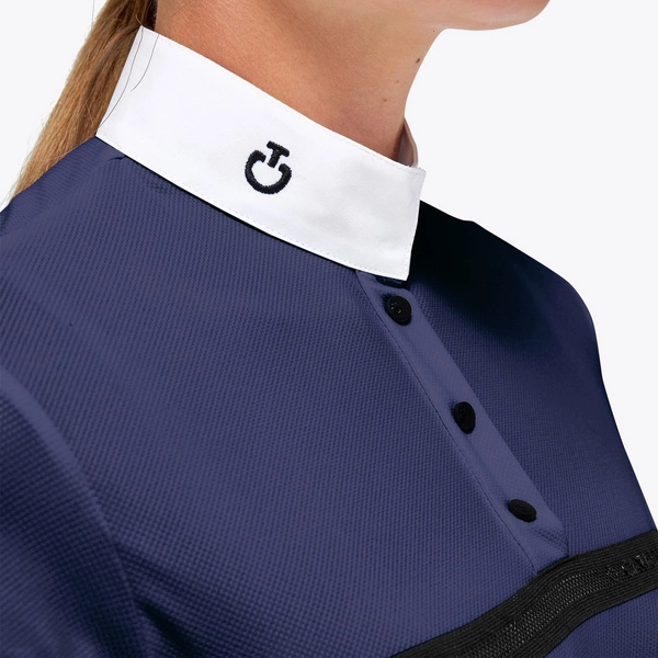Koszula konkursowa Jersey Mesh Cavalleria Toscana POD347 - granatowa