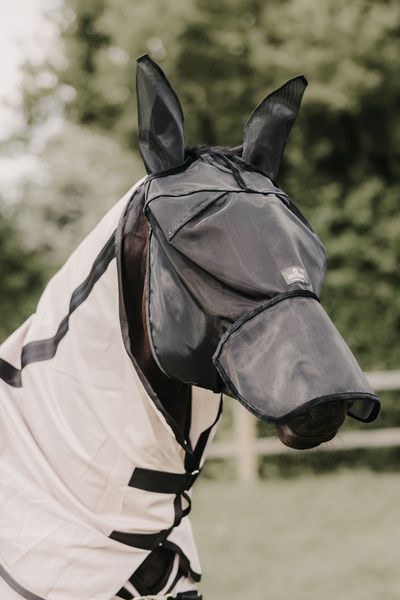 Kentucky maska na owady Classic - z uszami i osłoną na nos - czarna