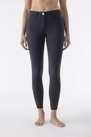 Damskie bryczesy Equiline Atirk z kolanowym lejem X-Grip - granatowe