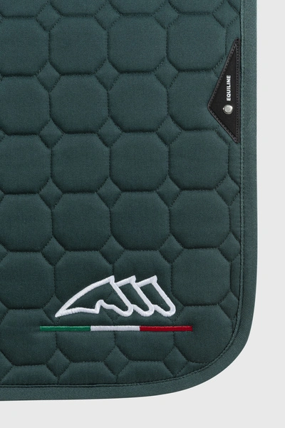 Komplet czaprak + nauszniki Equiline EQflaggy - ciemna zieleń