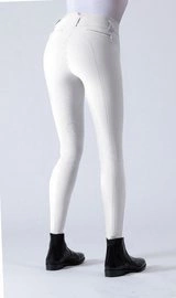 Bryczesy z wysokim stanem Ego7 CA z pełnym lejem - białe