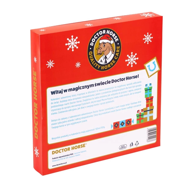 Kalendarz adwentowy Mikołaj Doctor Horse - czerwony