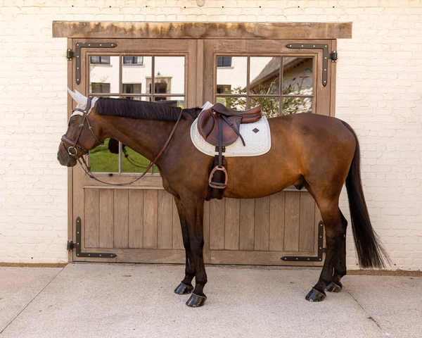 Kentucky czaprak Velvet Printing - szary/biały