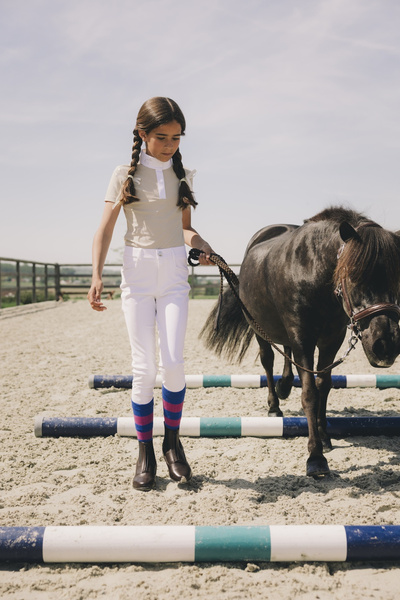 Dziewczęce bryczesy z lejem kolanowym Kentucky Miami City - białe