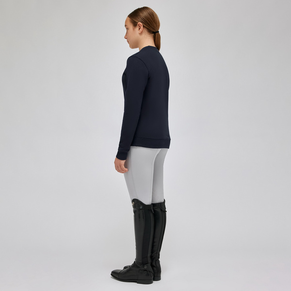 Bluza juniorska Cavalleria Toscana CT Crew Neck - granatowa