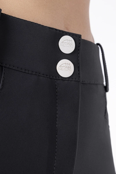 Damskie bryczesy Equiline Adellek z wysokim stanem i pełnym lejem X-Grip - czarne