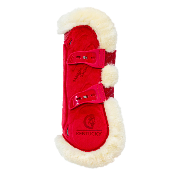 Kentucky Ochraniacze Bamboo Vegan Sheepskin Tendon Boots Elastic Velvet na przednie nogi - czerwone