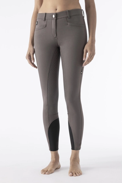 Damskie bryczesy Equiline Cedar z pełnym lejem - marsh