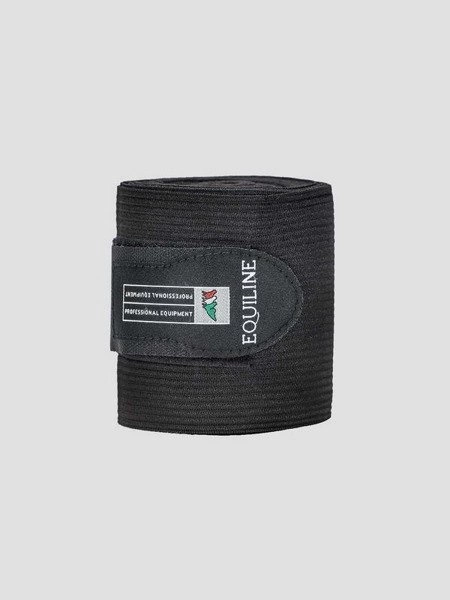 Bandaże treningowe elastyczno-polarowe Equiline - czarne