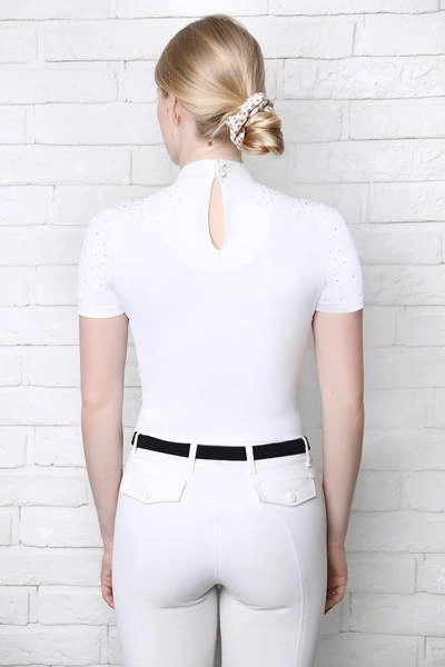 Koszula konkursowa Fleur de Lys Equestrian Holly Short - biała