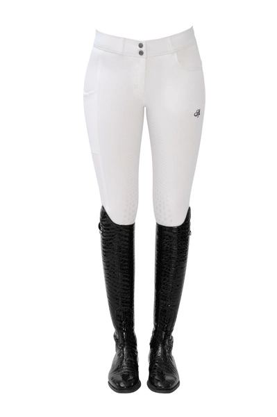 Bryczesy Spooks Elina Full Grip - białe