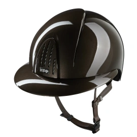 Kask KEP Smart NOVA POLO Polish - brązowy z brązowymi paskami