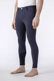 Męskie bryczesy Equiline Bartek z lejem kolanowym BX-TECH - granatowe