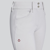 Bryczesy American Full Grip z wysokim stanem Cavalleria Toscana - jasnoszare