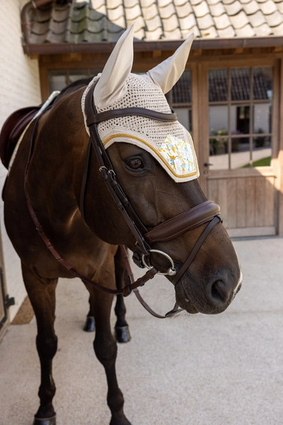 Nauszniki Kentucky Wellington Velvet Printing - brąz/ biały