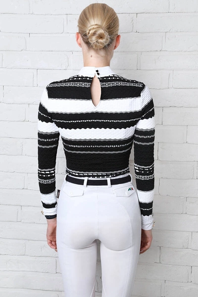 Koszula konkursowa Fleur de Lys Equestrian Chamomile - czarna