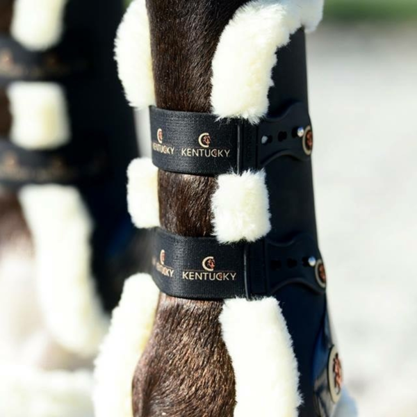 Kentucky ochraniacze Sheepskin Tendon Elastic - czarne