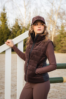 Sztruksowa kamizelka damska Equiline Eqsit - brązowa