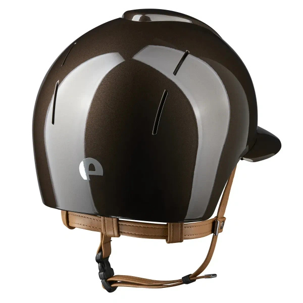 Kask KEP Smart NOVA POLO Polish - brązowy z beżowymi paskami
