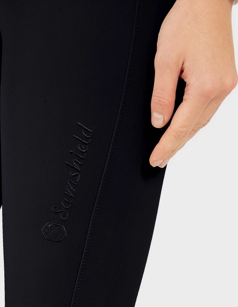 Damskie bryczesy Samshield Chloe z kolanowym lejem - czarne