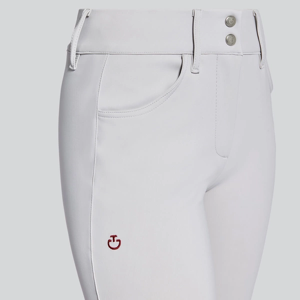 Bryczesy American Full Grip z wysokim stanem Cavalleria Toscana - jasnoszare