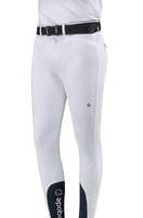 Bryczesy Eqode by Equiline Davis z kolanowym lejem Q-Grip - białe