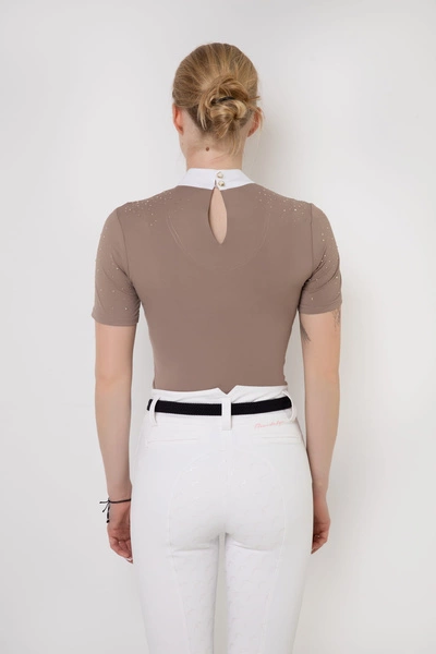 Koszula konkursowa Fleur de Lys Equestrian Holly Short - beżowa