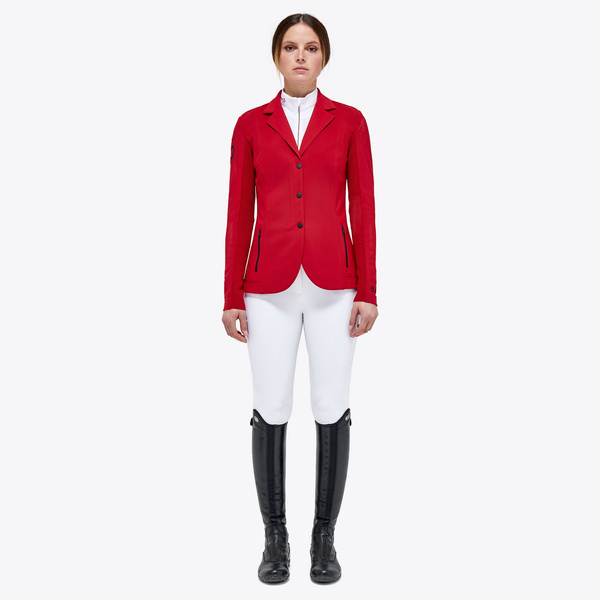 Damski frak Cavalleria Toscana Revo Perforated Light Tech Knit Zip Riding GGD040 - czerwony