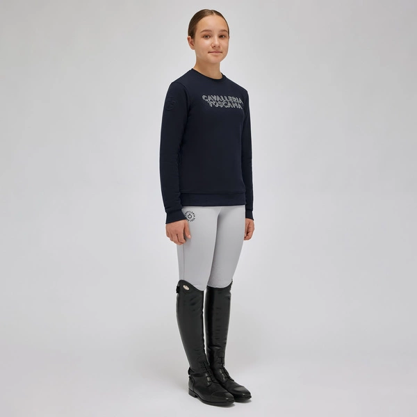Bluza juniorska Cavalleria Toscana CT Crew Neck - granatowa