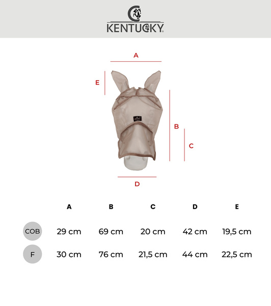  Kentucky Fly Mask Heart - maska na owady - beżowa