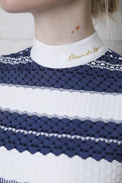 Koszula konkursowa Fleur de Lys Equestrian Chamomile -granatowa