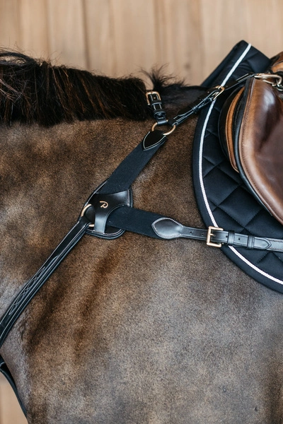 5-punktowy skórzany napierśnik Dy'on D Collection - czarny