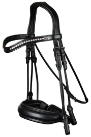 Ogłowie rurkowe munsztukowe Dy'on z szerokim matowym nachrapnikiem szwedzkim