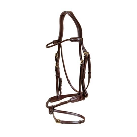 Ogłowie Dy'on z plecionym naczółkiem nachrapnikiem angielskim D Collection